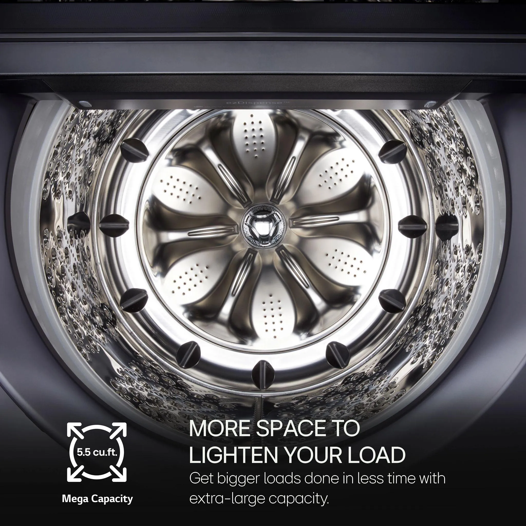 Lg WT8600CB 5.5 Cu.Ft. Mega Capacity Smart Top Load Washer With Easyunload&#8482;, Ai Sensing, Ezdispense?, Water Faucet & Lcd Digital Dial Control