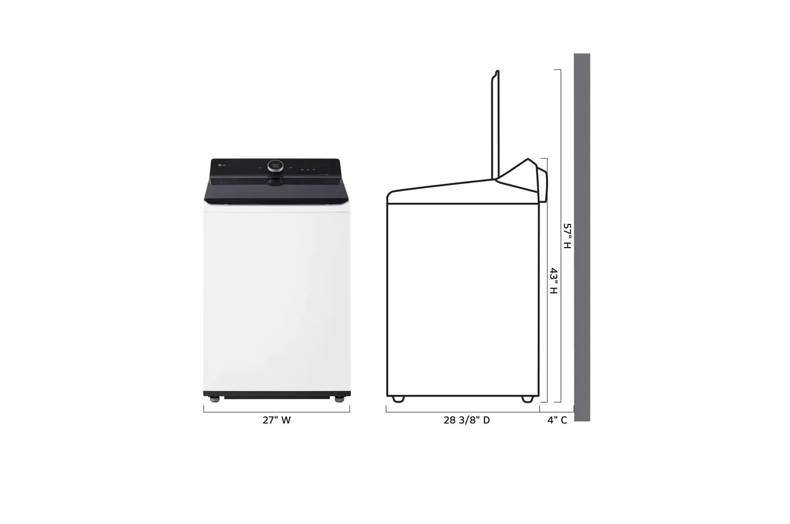 Lg WT8600CW 5.5 Cu.Ft. Mega Capacity Top Load Washer With Turbowash&#8482; Washer With Steam, Ezdipense, Wi-Fi Connectivity, White