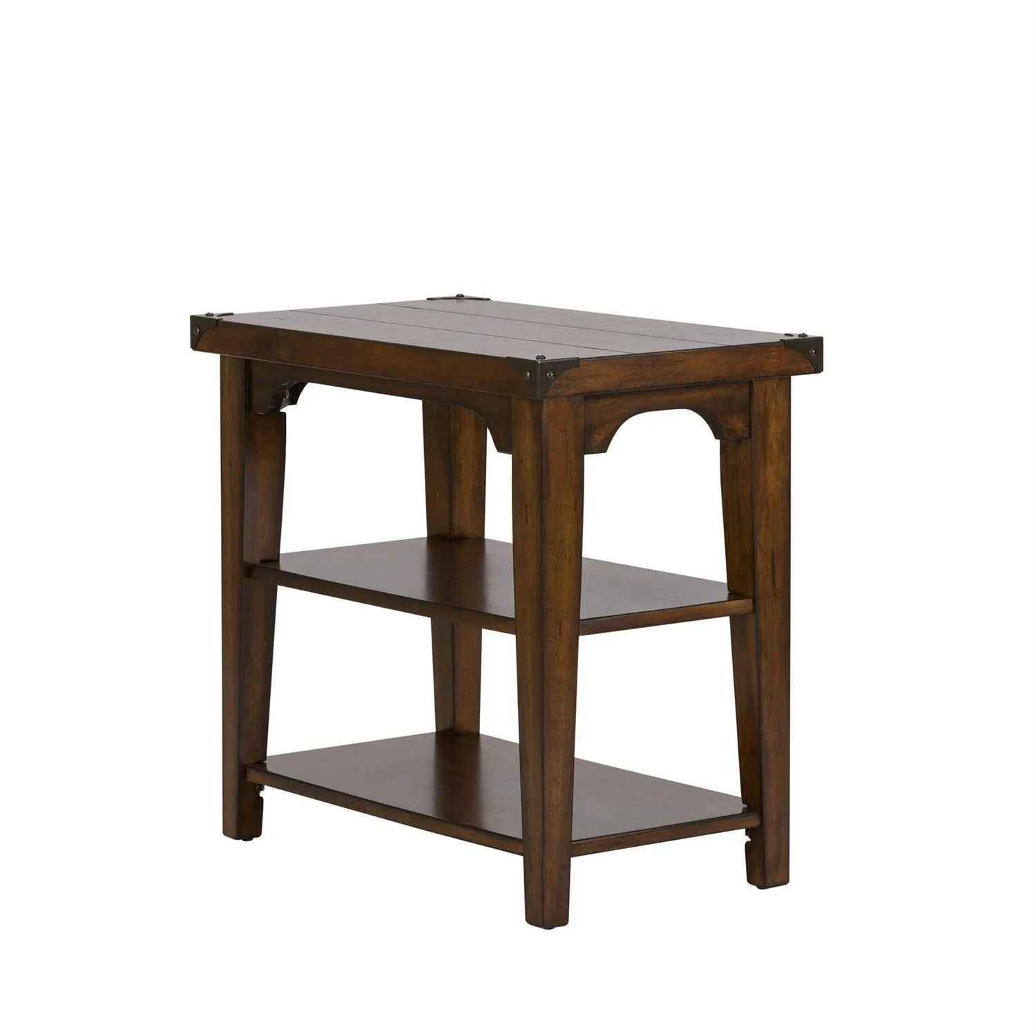Liberty Aspen Skies Chair Side Table in Russet Brown