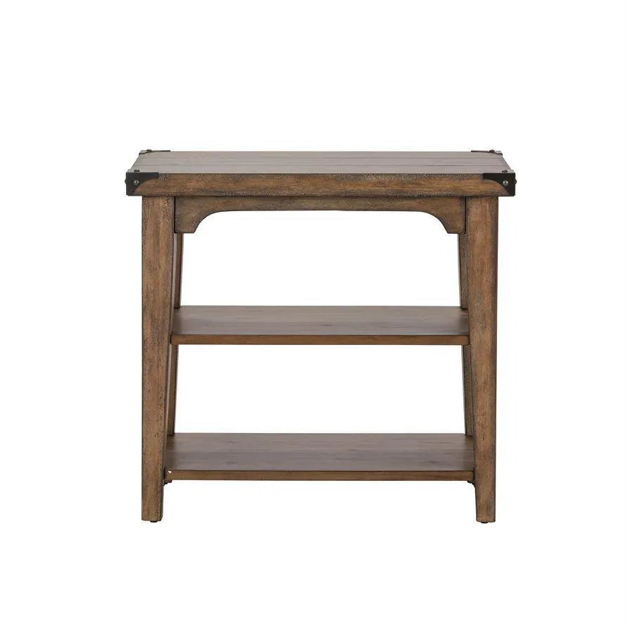 Liberty Aspen Skies Chair Side Table in Weathered Brown