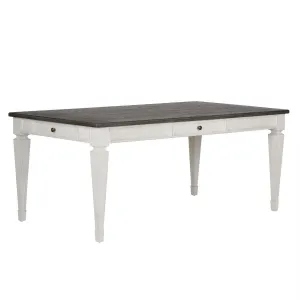 Liberty Furniture Allyson Park Rectangular Leg Table in White with Charcoal