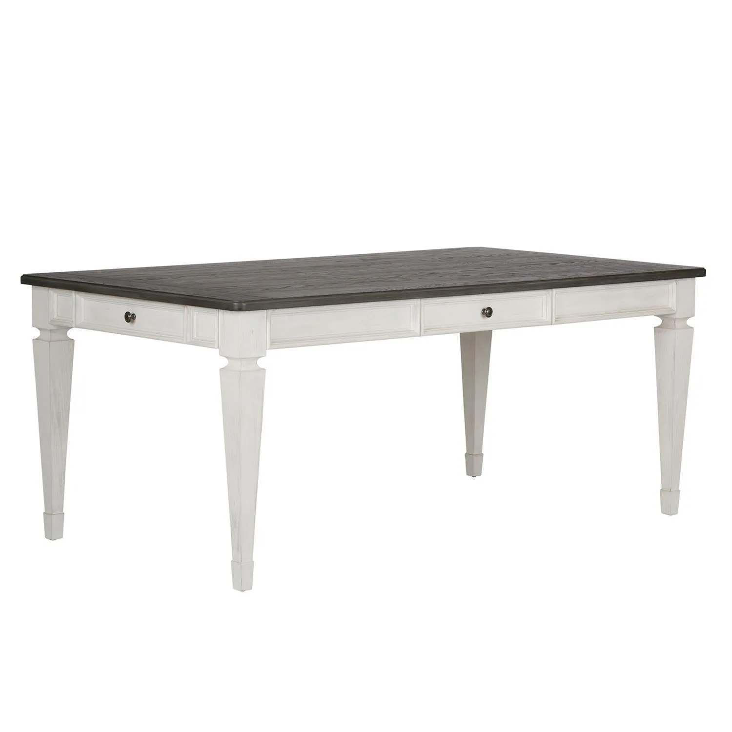 Liberty Furniture Allyson Park Rectangular Leg Table in White with Charcoal