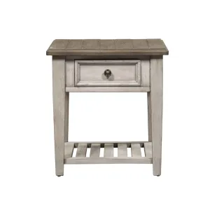 Liberty Heartland Drawer End Table in Antique White