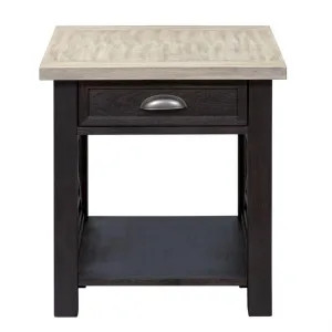 Liberty Heatherbrook Drawer End Table in Charcoal and Ash