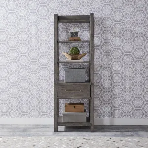 Liberty Modern Farmhouse Leaning Bookcase in Dusty Charcoal