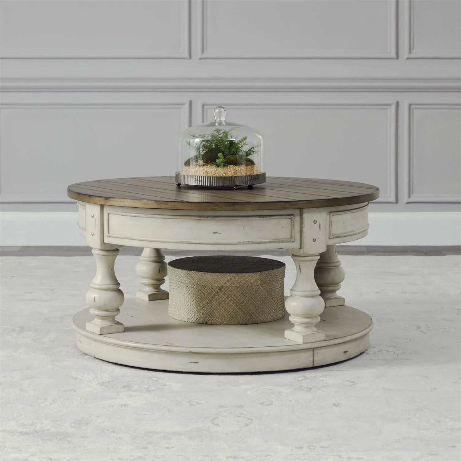 Liberty Morgan Creek Round Cocktail Table in Antique White