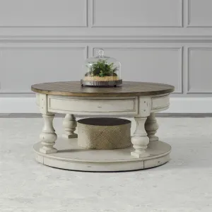 Liberty Morgan Creek Round Cocktail Table in Antique White