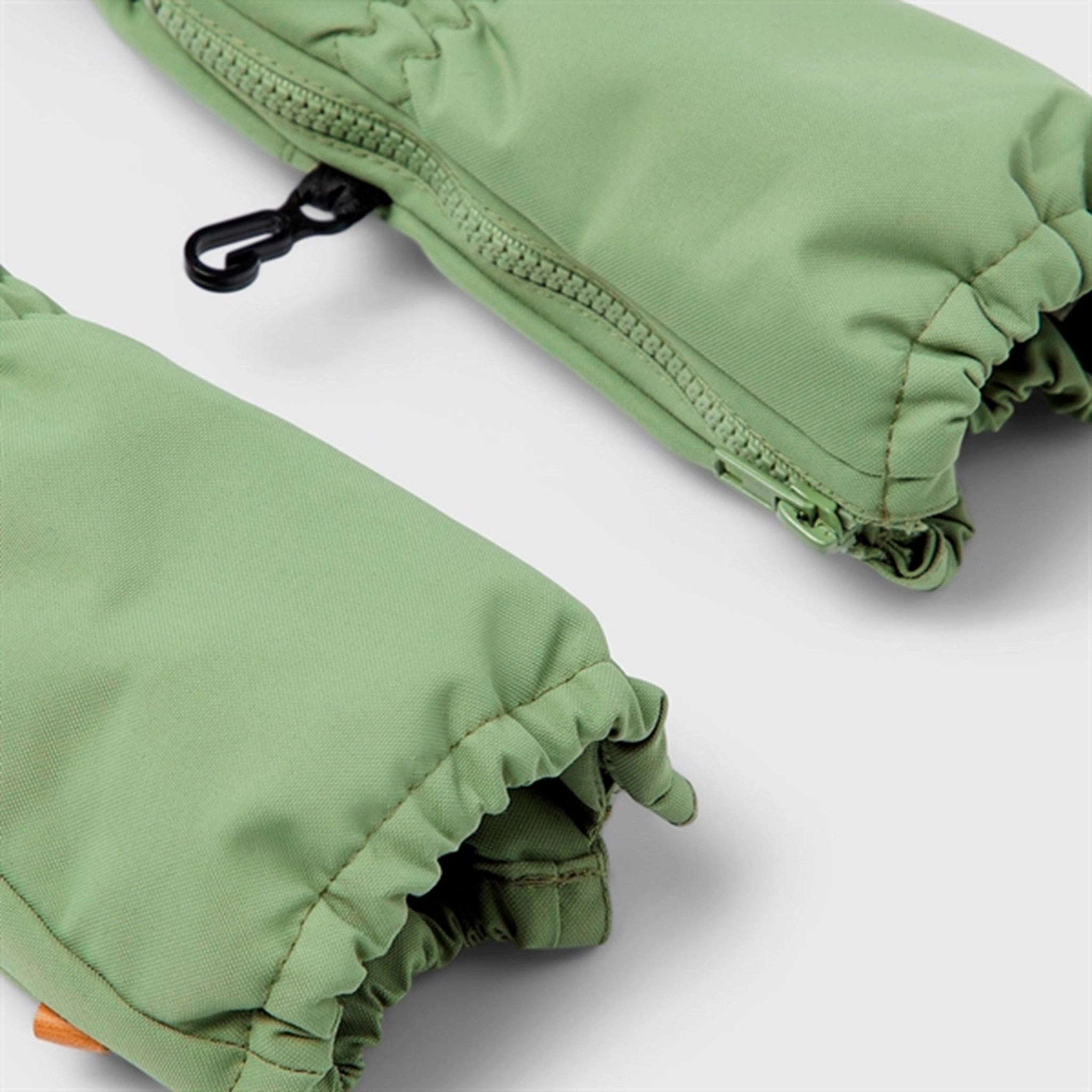 Lil'Atelier Oil Green Lasnow Mittens Solid Save More Online Instant Hot Deal
