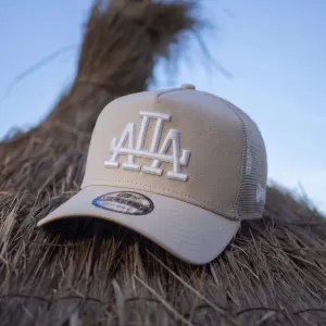 Special Offer Inside New Era 9Forty A-Frame Los Angeles Dodgers Mirror Logo Stone / Grey Uv Trucker