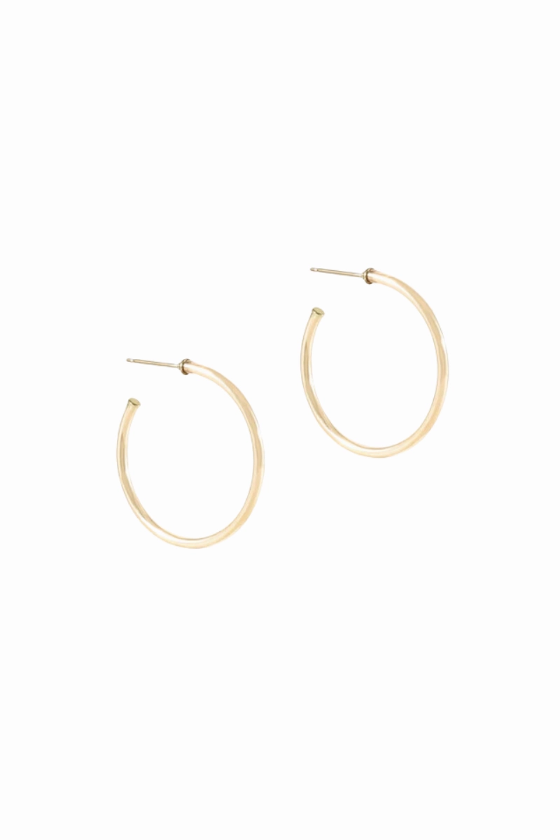 Grab Your Deal Today Round Gold 1.25" Hoop - Smooth