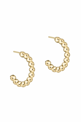 Beaded Classic 1" Post Hoop - 3Mm Gold Hot Discount Deal Shop Smart & Save