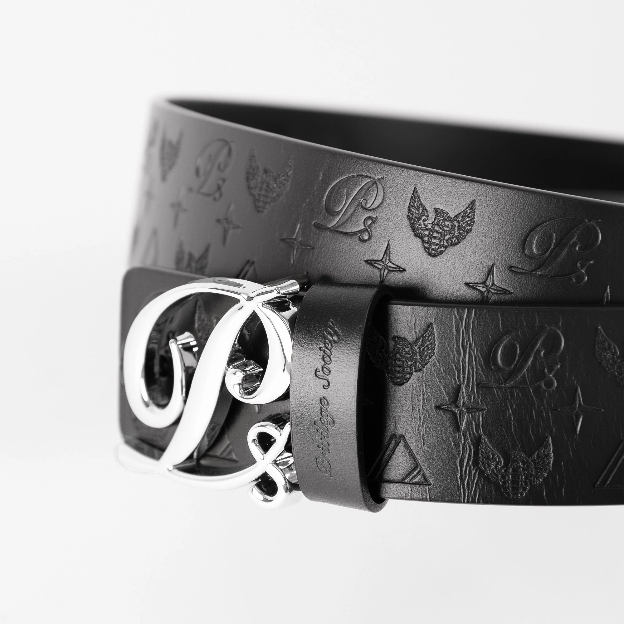 Grab It Now Special Price Offer Men'S Monogram Leather Hc Belt Silver Black