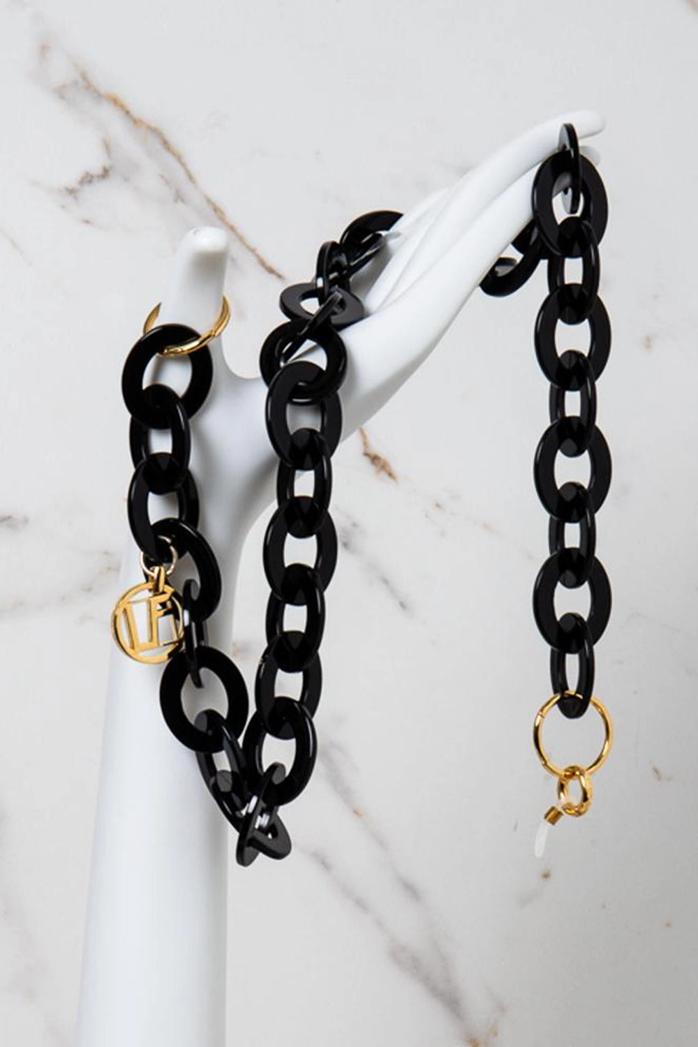 Save Big Today Oval Link Acetate Chain In Black
