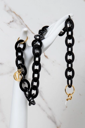 Save Big Today Oval Link Acetate Chain In Black