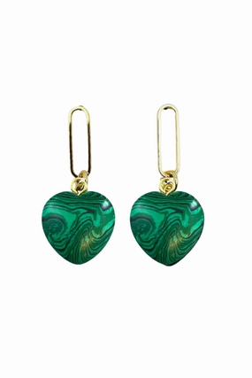 Semi-Precious Heart Earrings Clearance Steal Today