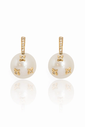 Diamond Star Pearl Drop Earrings Save Big Online