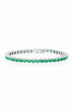 Hot Clearance Now Online Exclusive Steal Emerald Tennis Bracelet In 18K White Gold