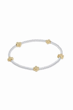 Signature Cross Small Sterling Mixed Metal Pattern 2Mm Bead Bracelet - Gold Online Exclusive Savings