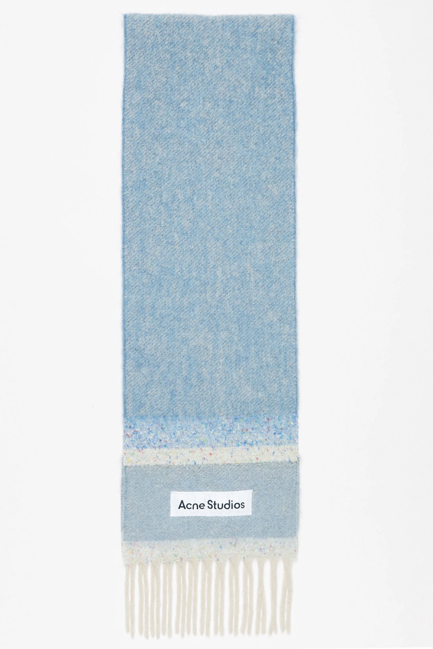 Logo Fringe Scarf Denim Blue Daily Clearance Deal