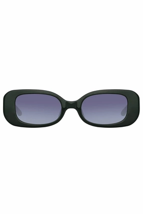 Lola Rectangular Sunglasses In Forest Green Limited Stock Offer