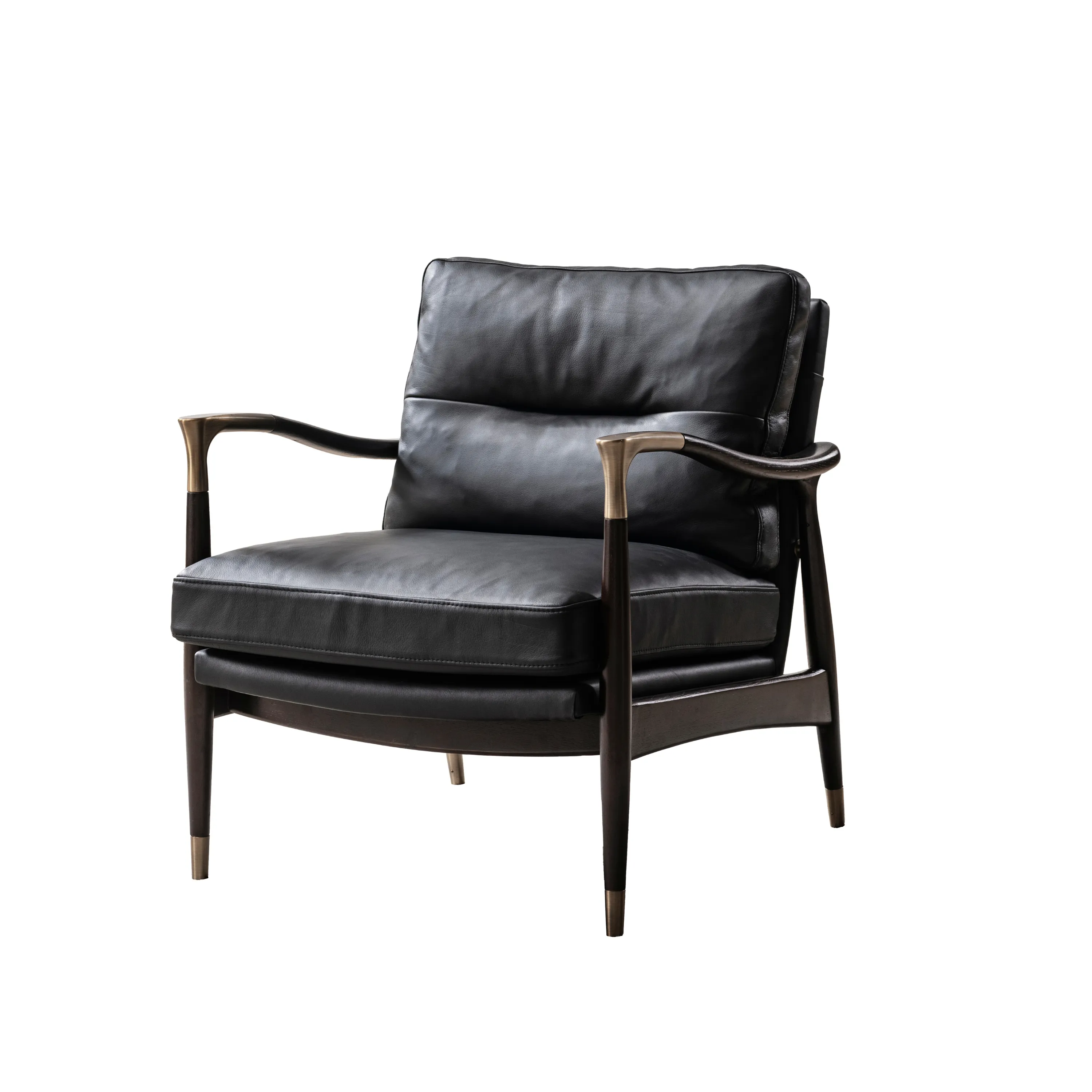 Lonut Black Accent Chair   Ottoman