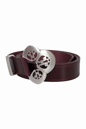 Hot Sale Today Limited Stock Deals Louama Belt Dark Burgundy / Silver