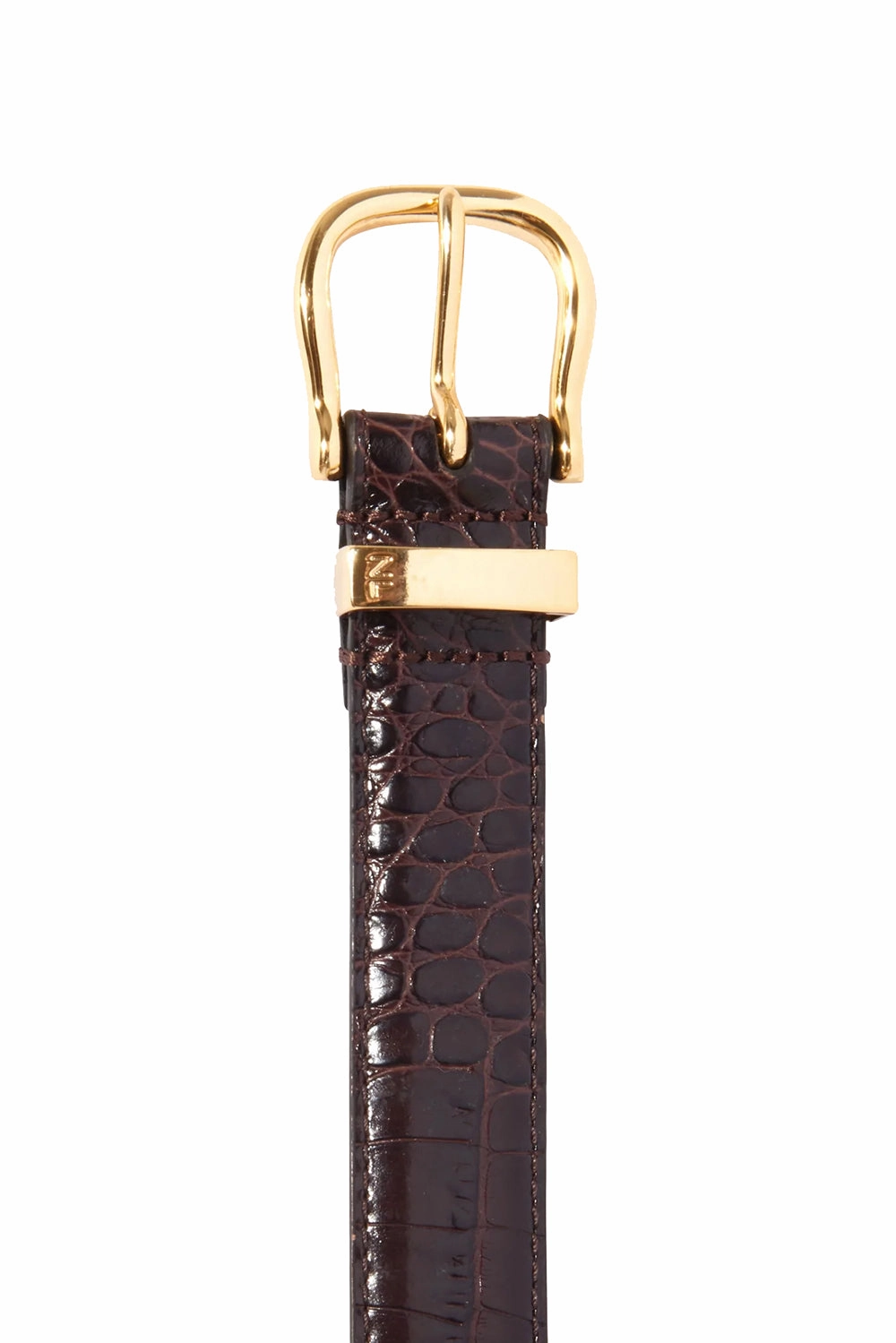Louise Embossed Belt In Dark Brown Big Price Drop Today Only Offer