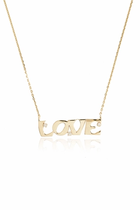 Shop & Grab Savings Hot Clearance Now Love Diamond Pendant Necklace In 14K Yellow Gold