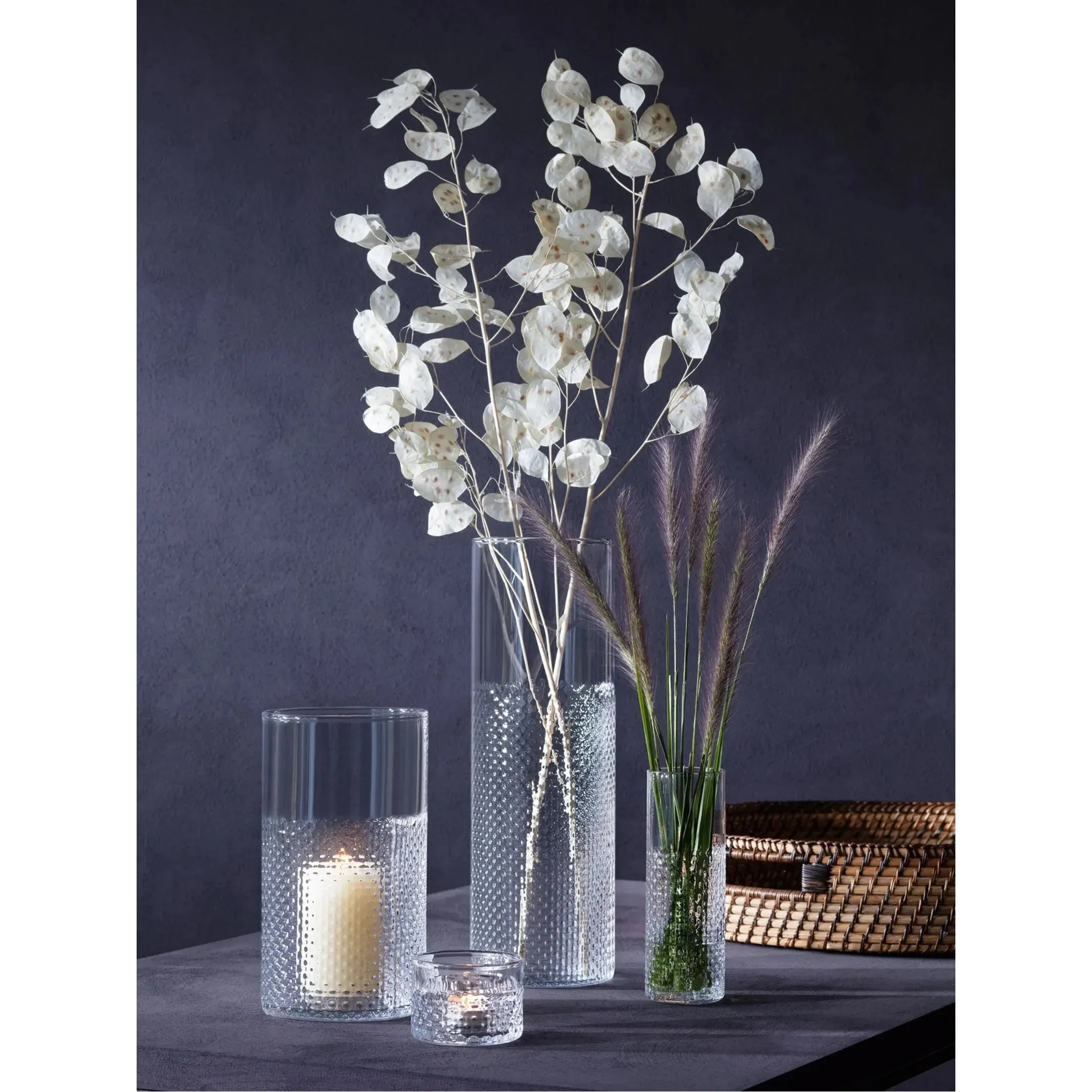 LSA Wicker Clear 25cm Vase