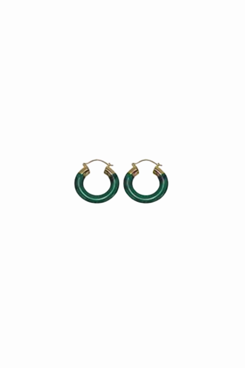 Malakite Gold Polished Two Tone Earring Best Deal Online