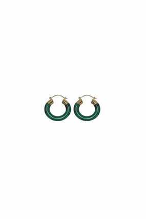 Malakite Gold Polished Two Tone Earring Best Deal Online