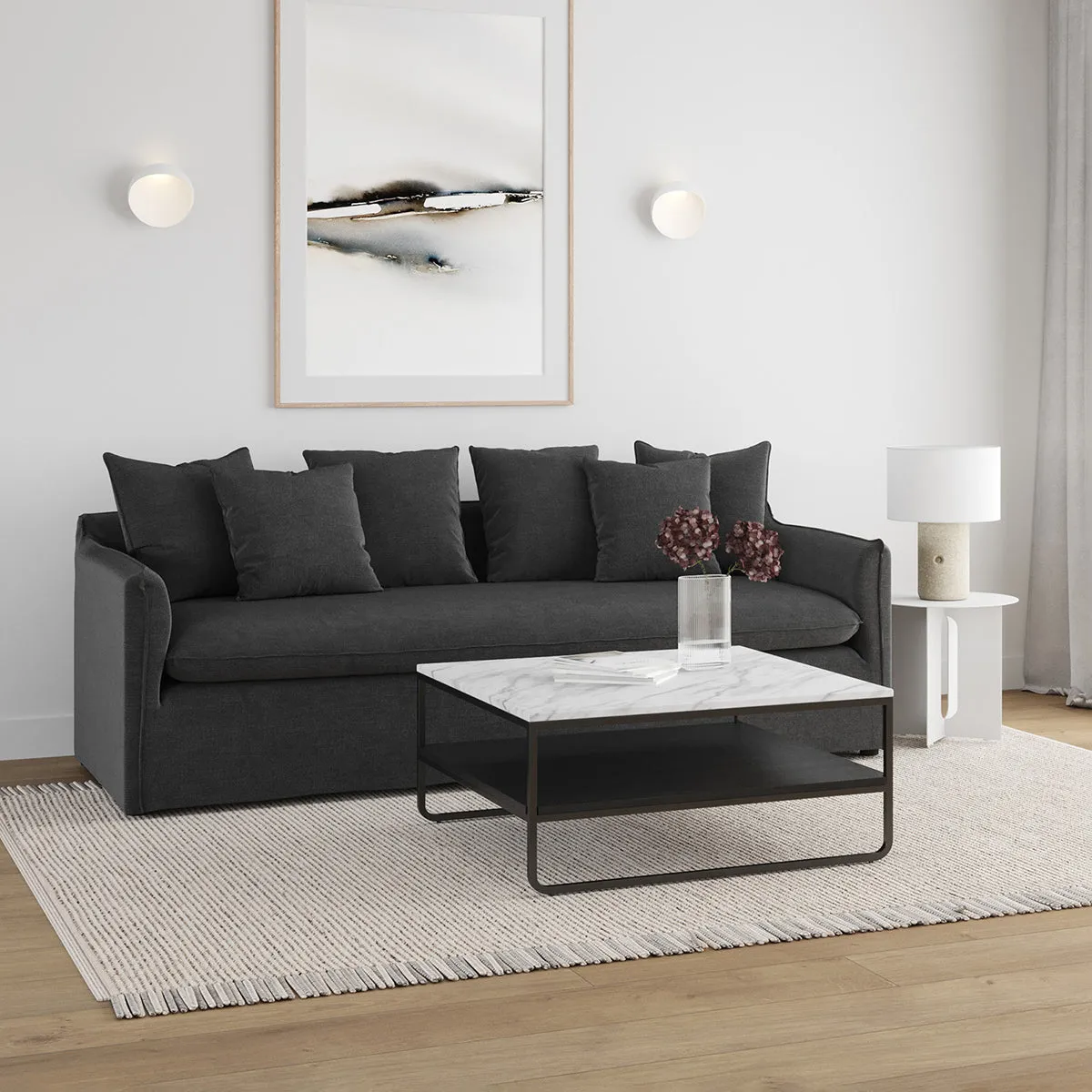 Maverick White Marble Coffee Table