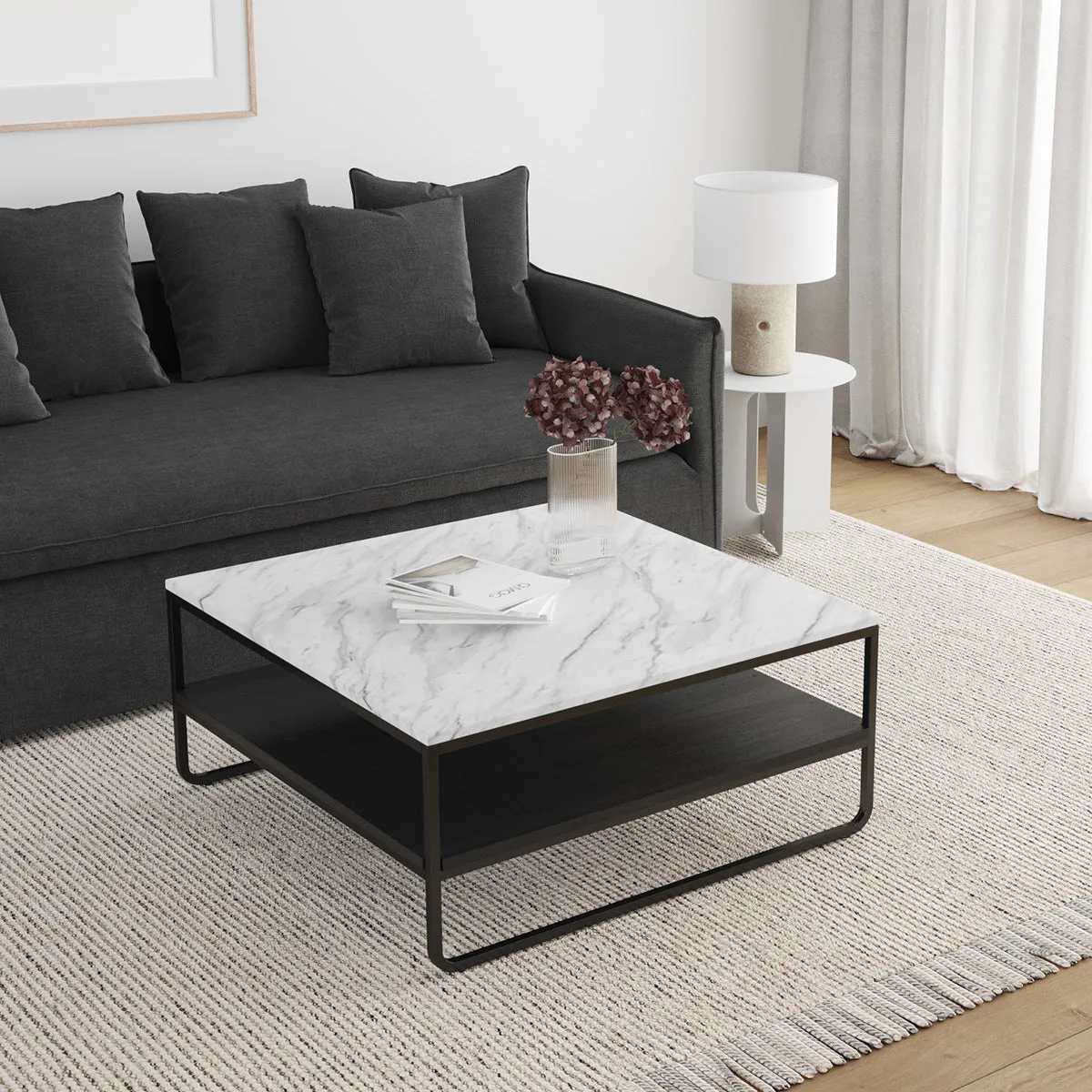 Maverick White Marble Coffee Table