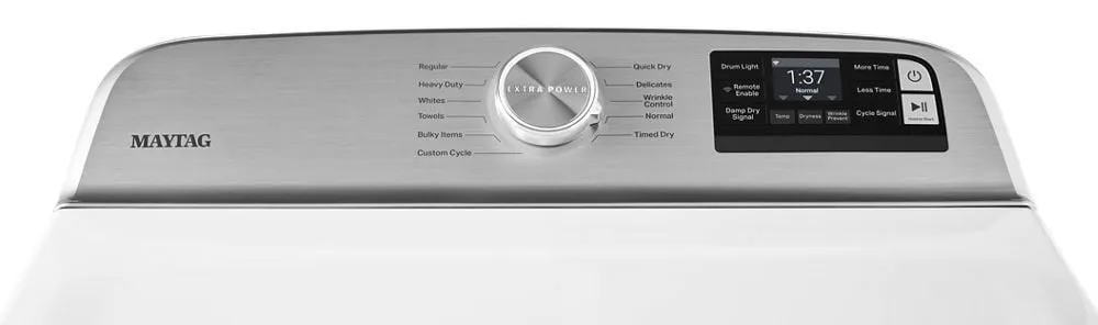 Maytag MGD6230HW Smart Capable Top Load Gas Dryer With Extra Power Button - 7.4 Cu. Ft.