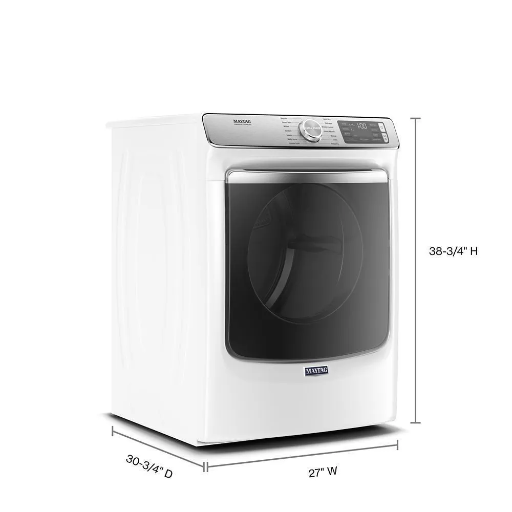 Maytag MGD8630HW Smart Front Load Gas Dryer With Extra Power And Advanced Moisture Sensing With Industry-Exclusive Extra Moisture Sensor - 7.3 Cu. Ft.