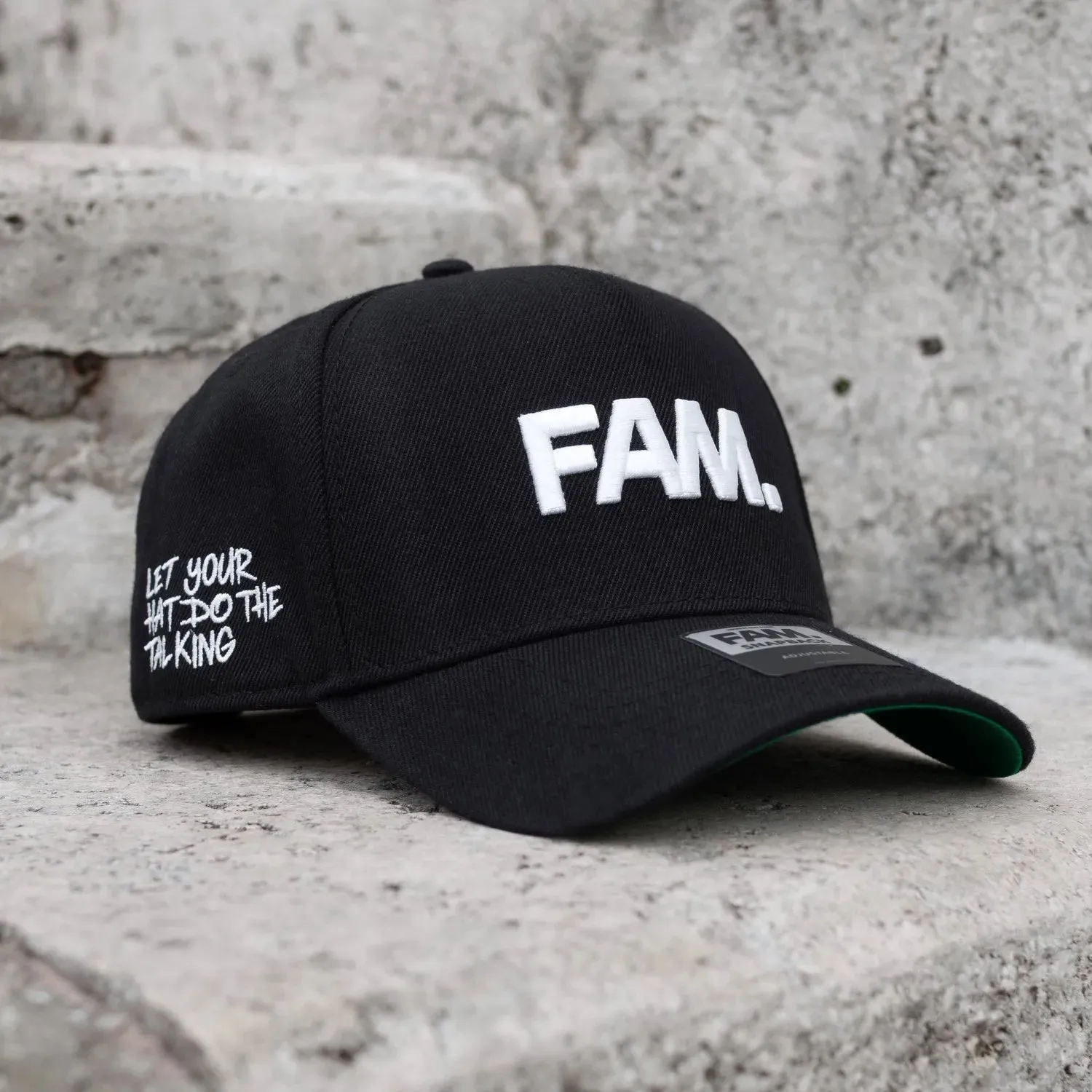 Fam.Cap Core Black Snapback /Green Uv Today Only Hot Pick