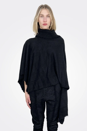Knitted Poncho Scarf - Black Flash Sale Alert Shop Todays Picks