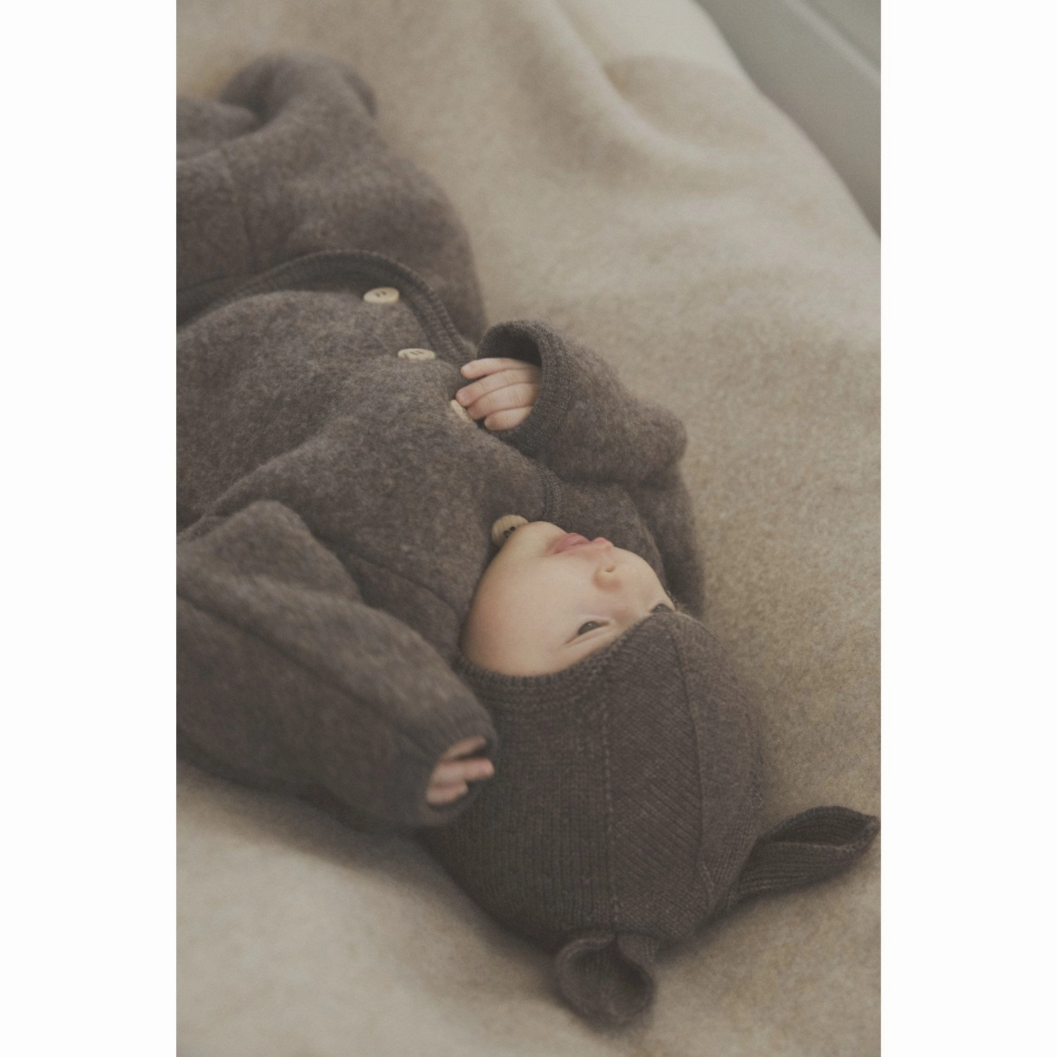 Limited Time Steal Big Savings Alert Huttelihut Brown Melange Balaclava Ears Wool Knit