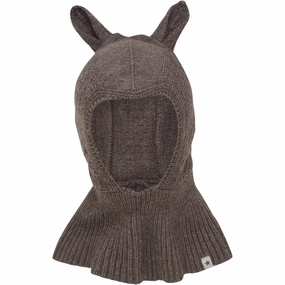 Todays Special Picks Clearance Alert Now Huttelihut Brown Melange Balaclava Ears Wool Knit