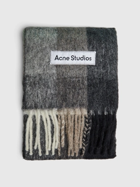 Vally Checked Scarf In Green, Grey And Black Grab Todays Deal End-of-Week Deals