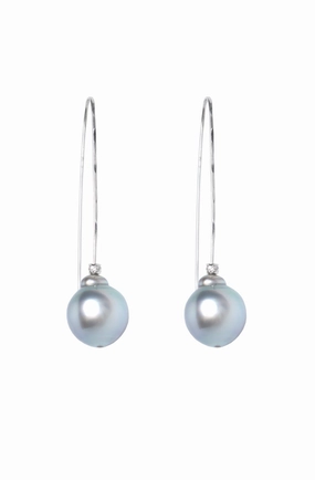 Diamond Tahitian Pearl Drop Earrings Exclusive Online Offer