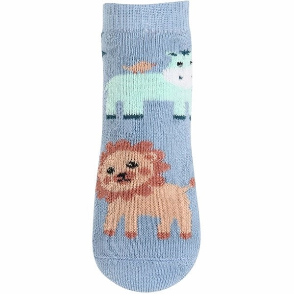 Melton Lion Anti-Slip Socks Faded Demin Hot Offer Frenzy