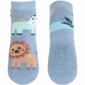Todays Hot Savings Melton Lion Anti-Slip Socks Faded Demin