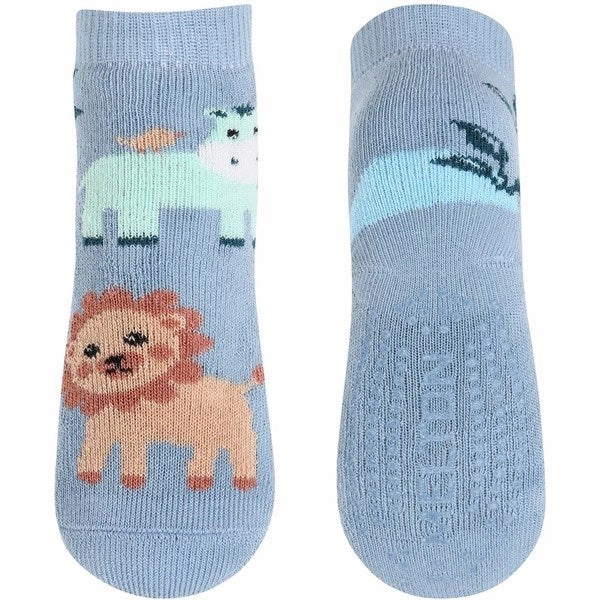 Todays Hot Savings Melton Lion Anti-Slip Socks Faded Demin