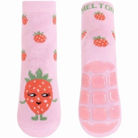 Melton Strawberry Anti-Slip Socks Pink Nectar Perfect Gift Sale