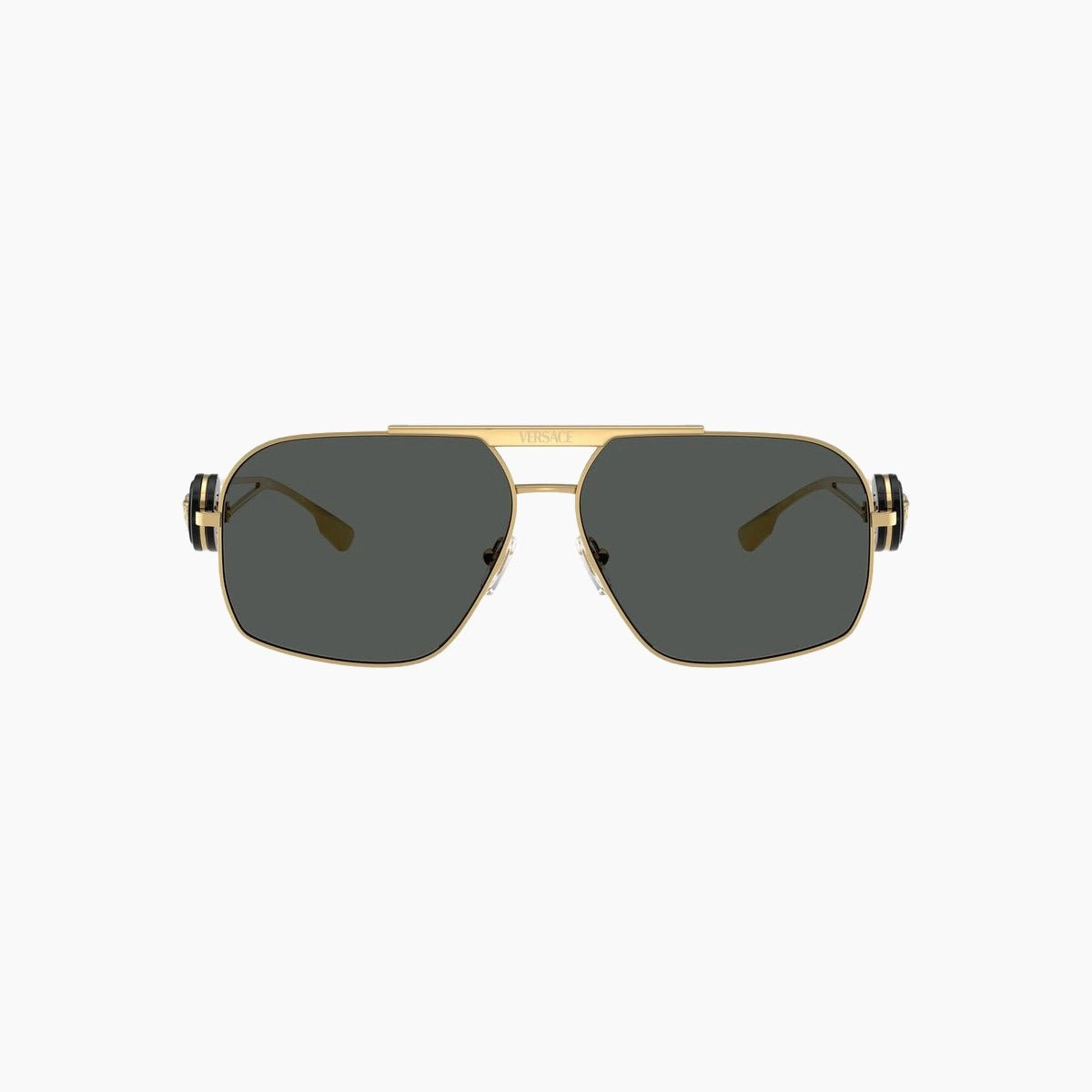 Men'S Versace Gold Dark Grey Sunglasses Special Online Offer