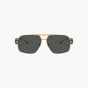 Men'S Versace Gold Dark Grey Sunglasses Special Online Offer
