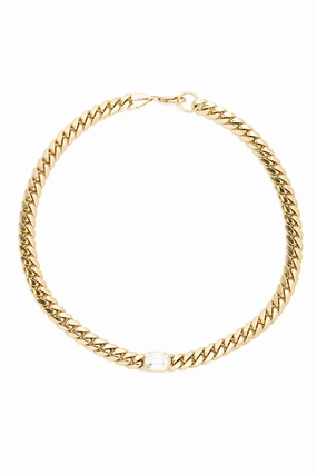 Exclusive Deal Inside Gift-Worthy Sale Miami Cuban Chain Choker With Center Diamond