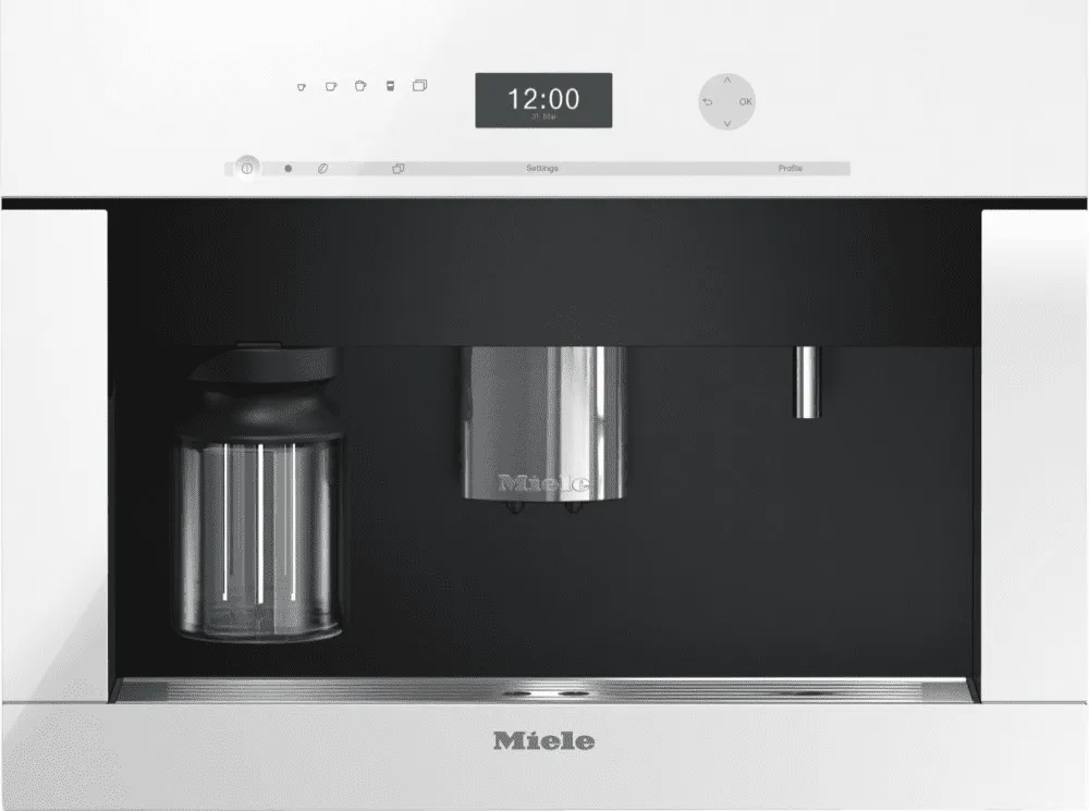 Miele CVA6401 White Built-In Coffee Machine With Bean-To Cup System And Onetouch For Two Prep. For Perfect Coffee Enjoyment.
