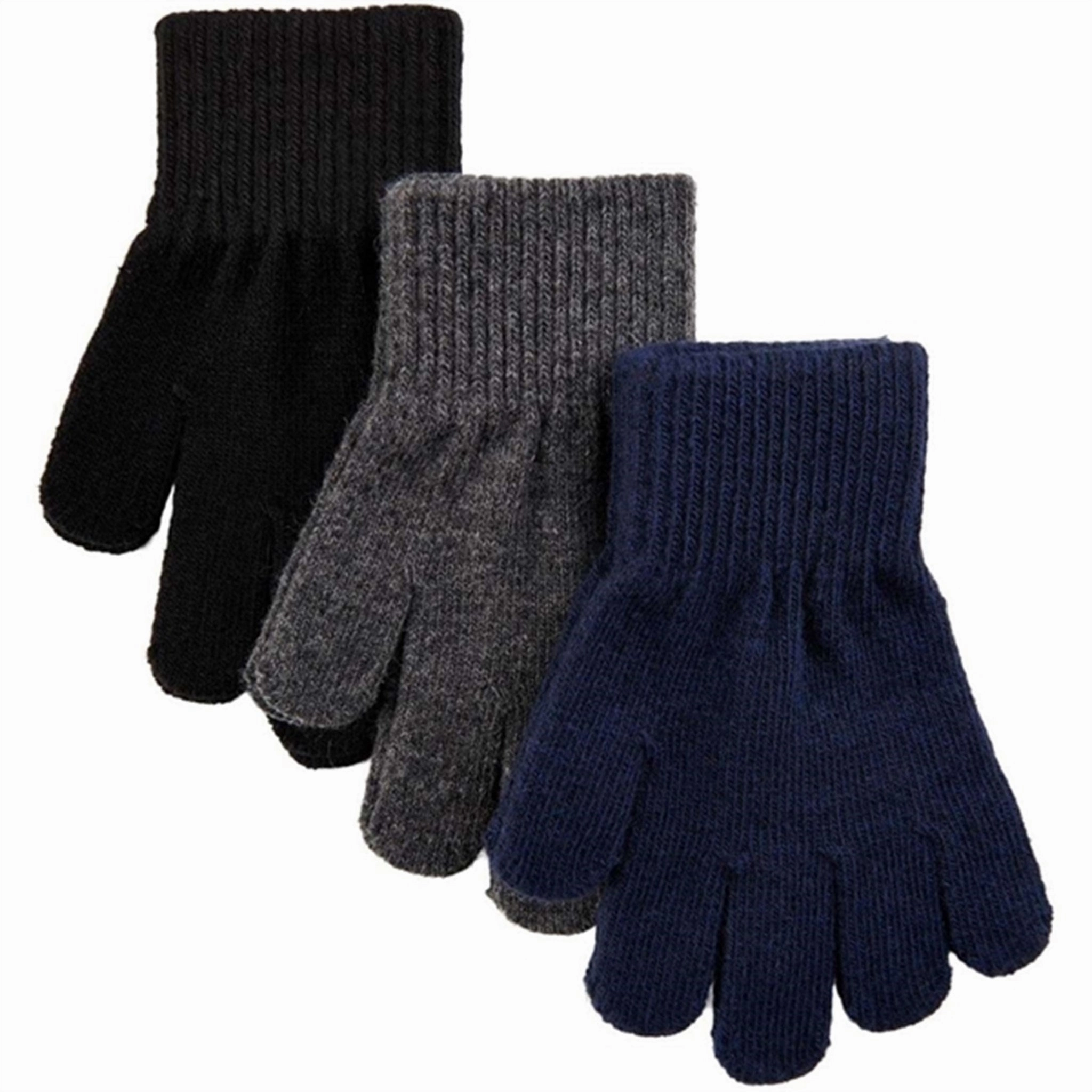 Mikk-Line Magic Gloves 3-Pack Bluenights Antrazite Black Pack Special Price Offer